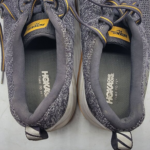 Hoka One One Mach Mens 11 Gray Yellow Athletic Shoes Outdoors Comfort Running - Picture 8 of 13